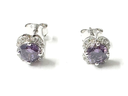 Amethyst Cubic Zirconia Earring