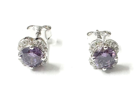 Amethyst Cubic Zirconia Earring