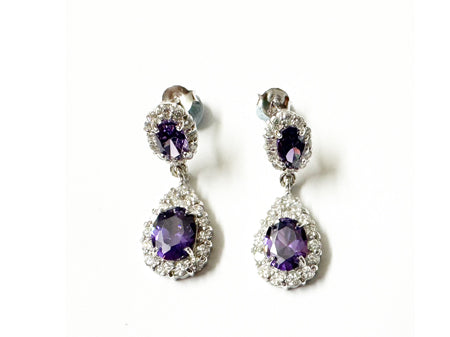 Amethyst Cubic Zirconic  Earring