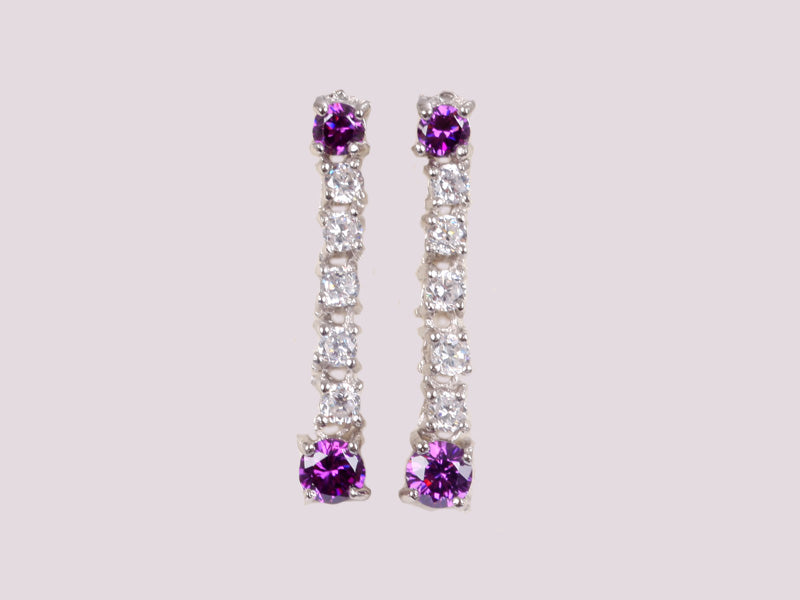 Amethyst Cubic Zirconic  Earring