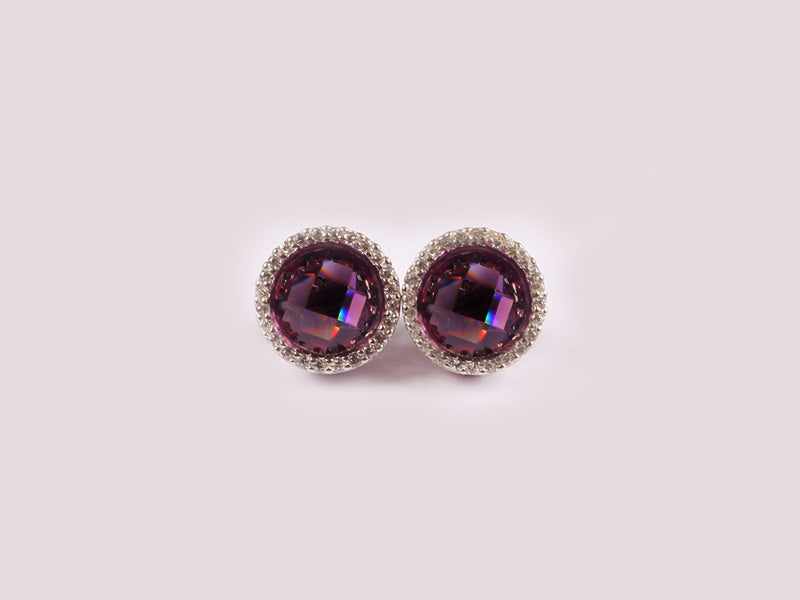 Amethyst Cubic Zirconic  Earring