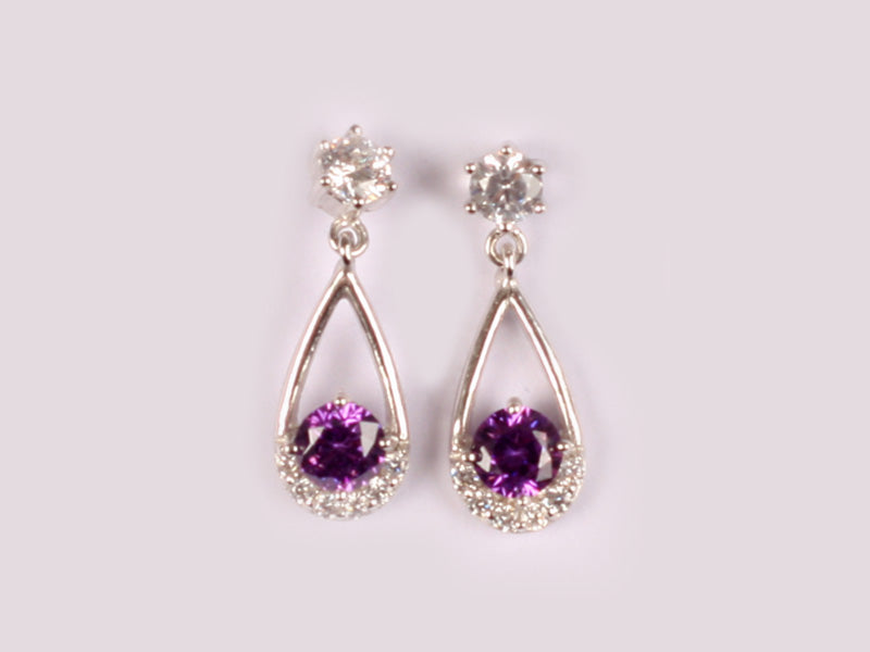 Amethyst Cubic Zirconic  Earring