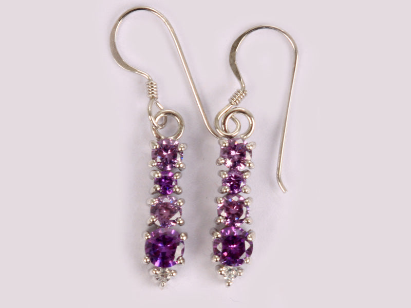 Amethyst Cubic Zirconic  Earring