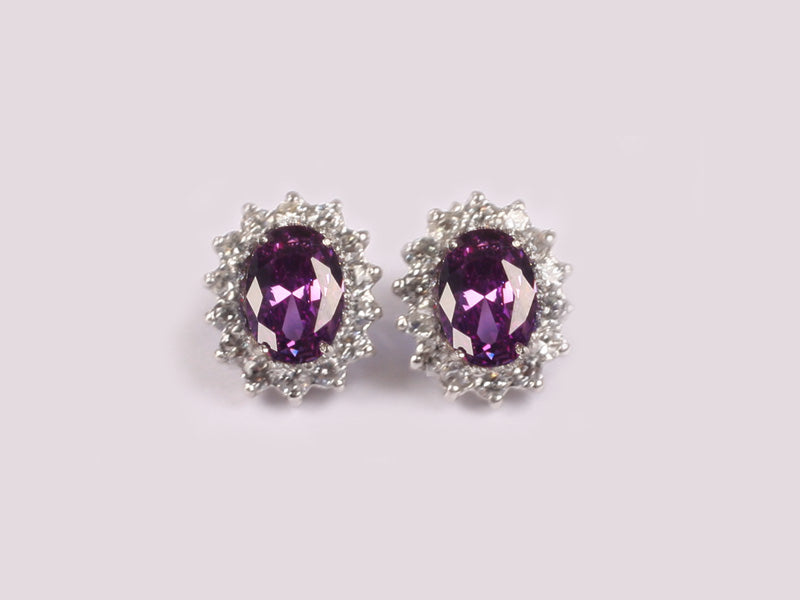 Amethyst Cubic Zirconic  Earring