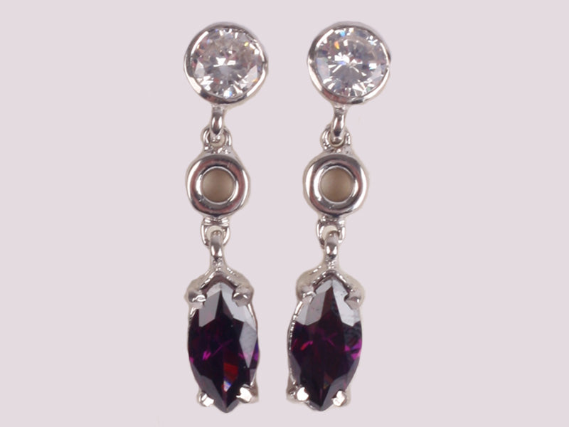 Amethyst Cubic Zirconic  Earring