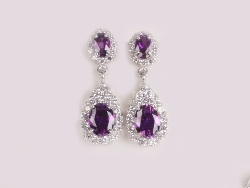 Amethyst Cubic Zirconic  Earring