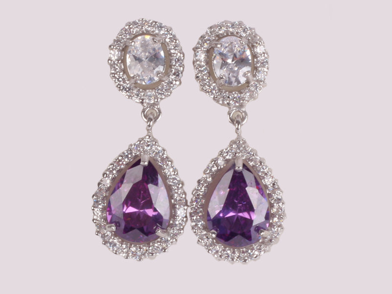 Amethyst Cubic Zirconic Earring