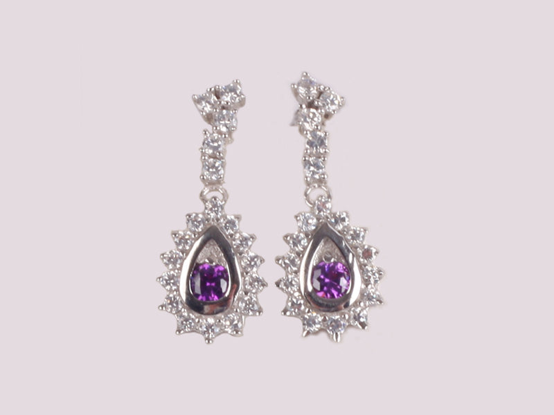 Amethyst Cubic Zirconic  Earring