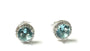 Aquamarine & White Cubic Zirconia Silver Earring