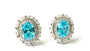Aquamarine & White Cubic Zirconia Earring.