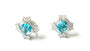 Aquamarine & White Cubic Zirconia Earring.