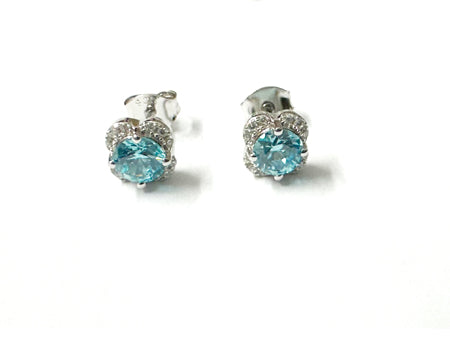 Aqua Cubic Zirconia Earring