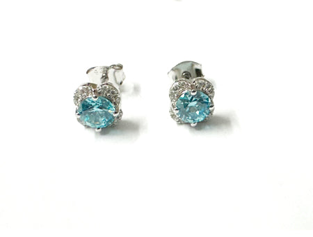 Aqua Cubic Zirconia Earring