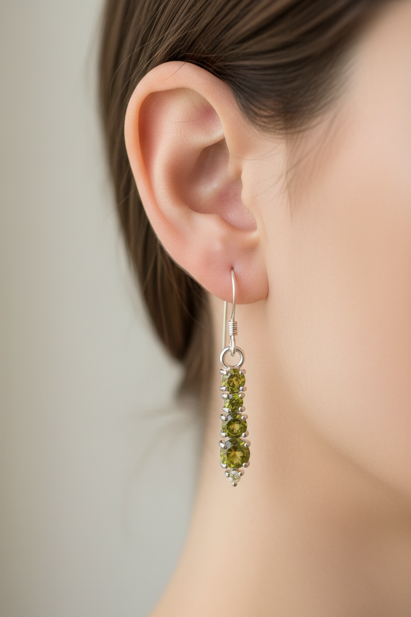 Peridot Cubic Zirconia Earring