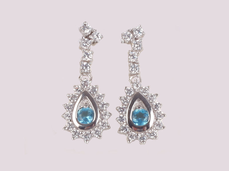 Aquamarine Cubic Zirconia Earring