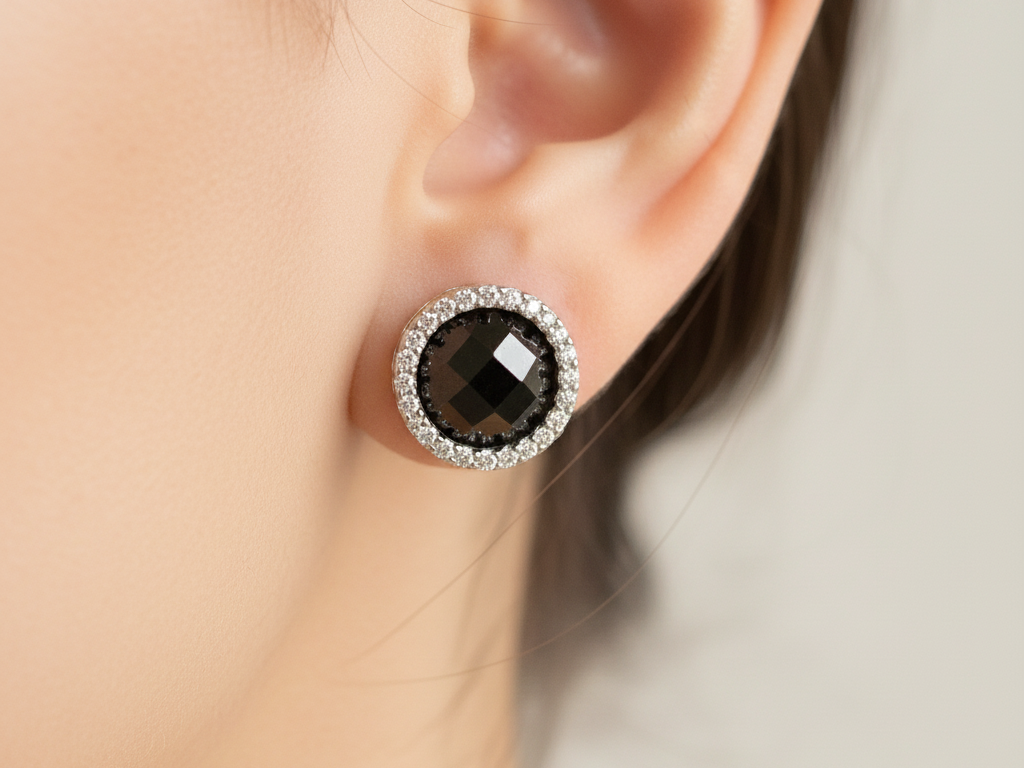 Black Cubic Zirconia  Earring