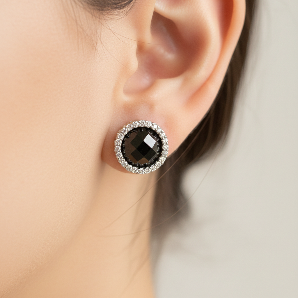 Black Cubic Zirconia  Earring