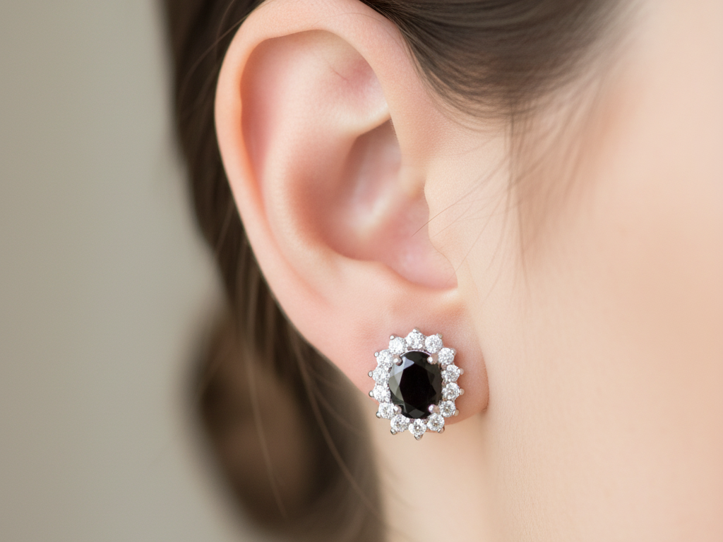 Black Cubic Zirconia Earring