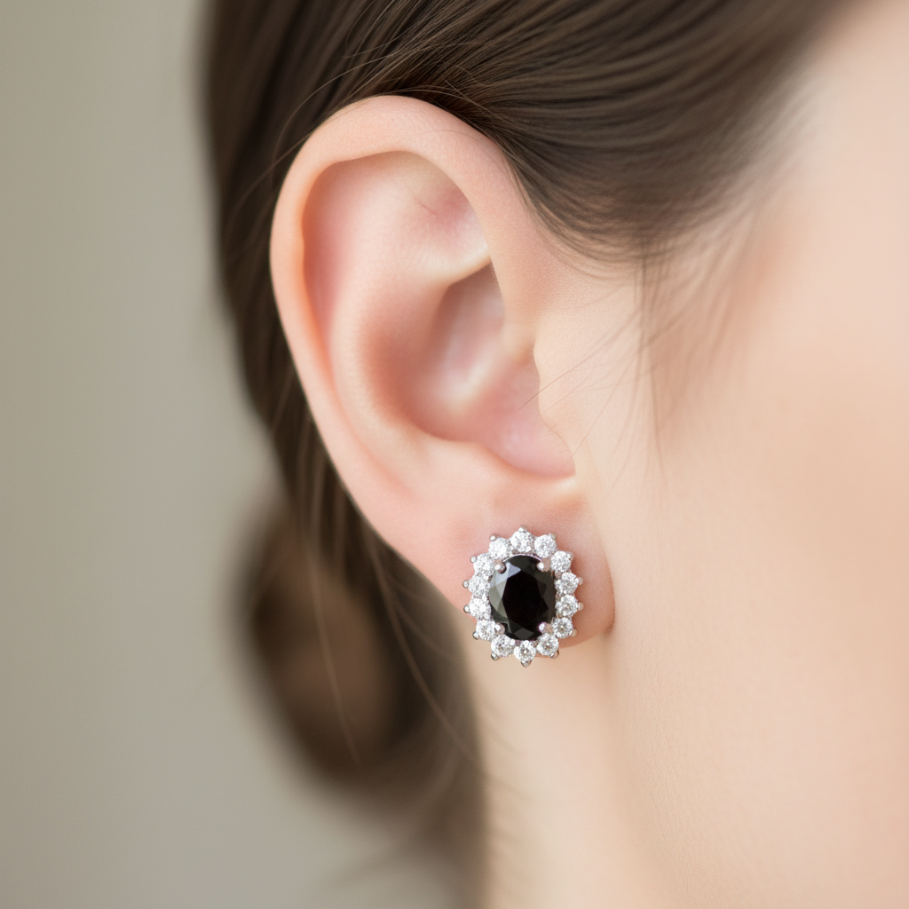 Black Cubic Zirconia Earring