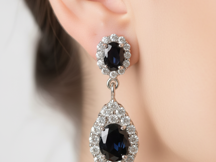 Black Cubic Zirconia Earring