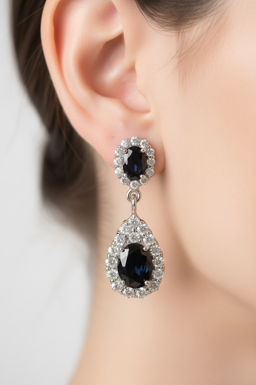 Black Cubic Zirconia Earring
