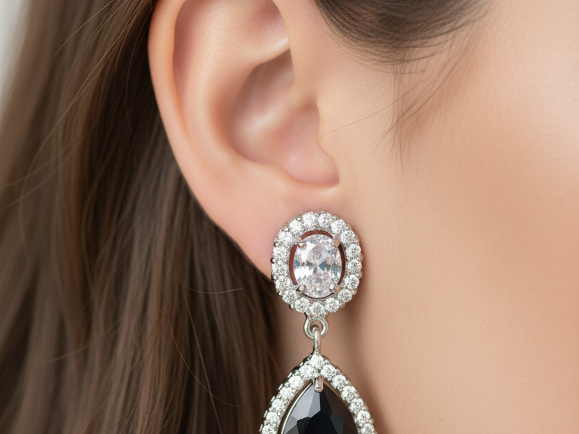 Black Cubic Zirconia Earring