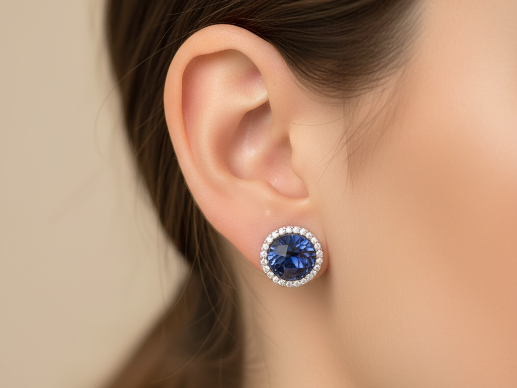 Sapphire Cubic Zirconic  Earring