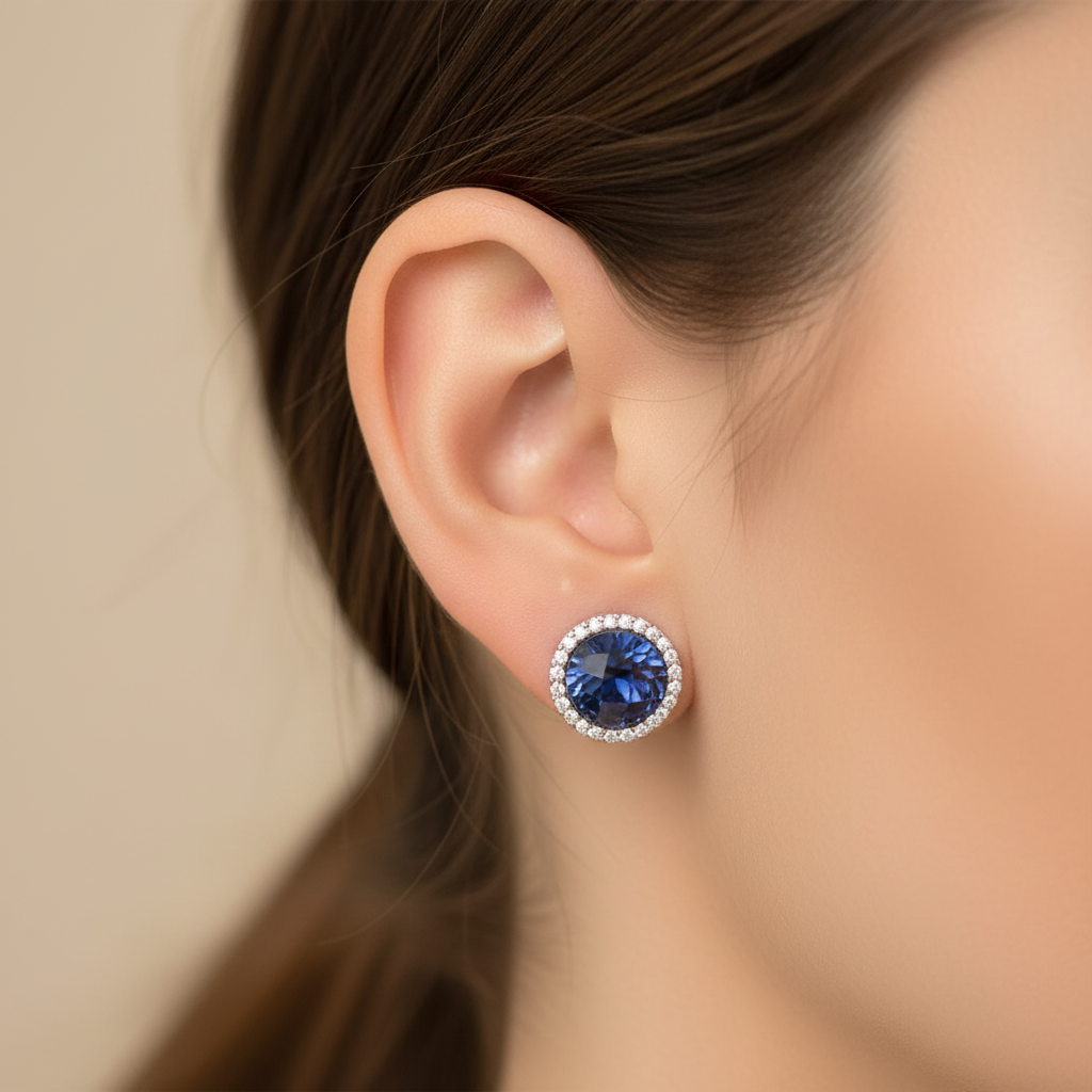 Sapphire Cubic Zirconic  Earring