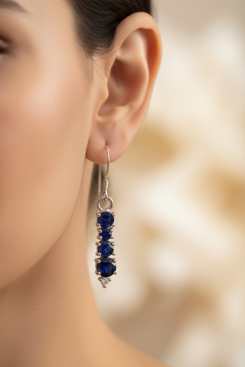 Sapphire Cubic Zirconic  Earring