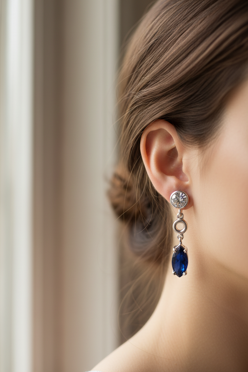 Sapphire Cubic Zirconic  Earring