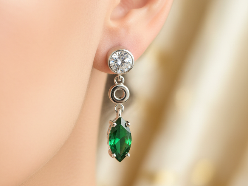 Emerald Cubic Zirconia Earring