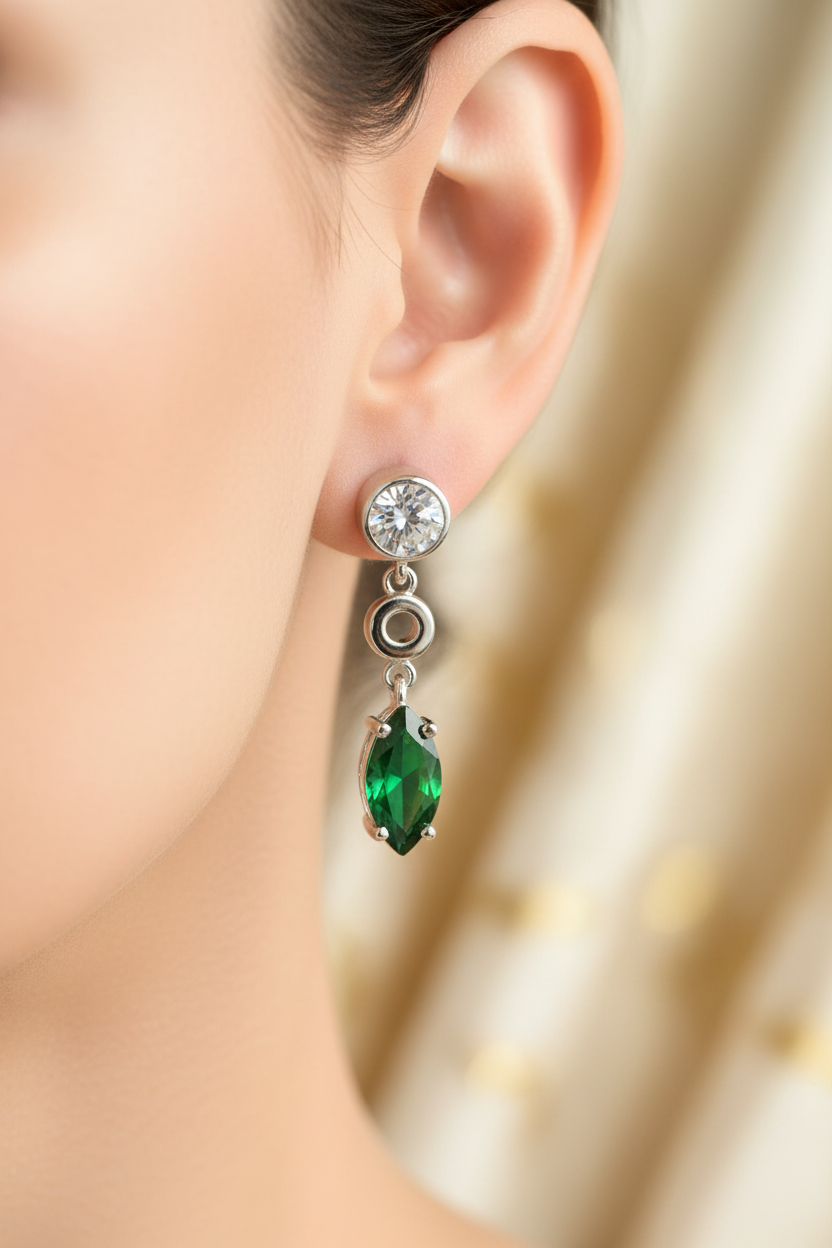 Emerald Cubic Zirconia Earring