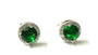 Emerald & White Cubic Zirconia Silver Earring