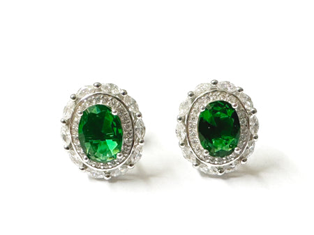 Emerald & White Cubic Zirconia Earring.