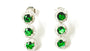 Emerald & White Cubic Zirconia Silver Earring