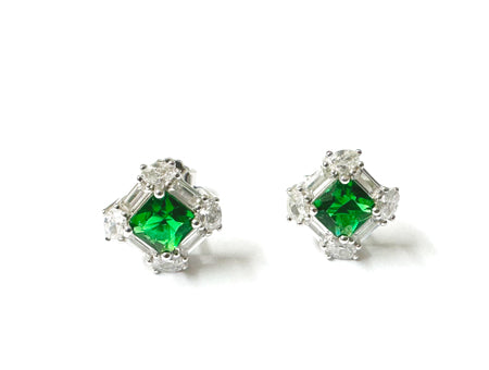 Emerald & White Cubic Zirconia Earring.