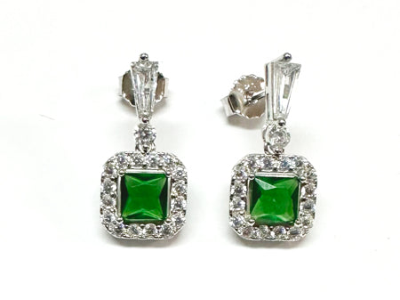Emerald & White Cubic Zirconia Earring