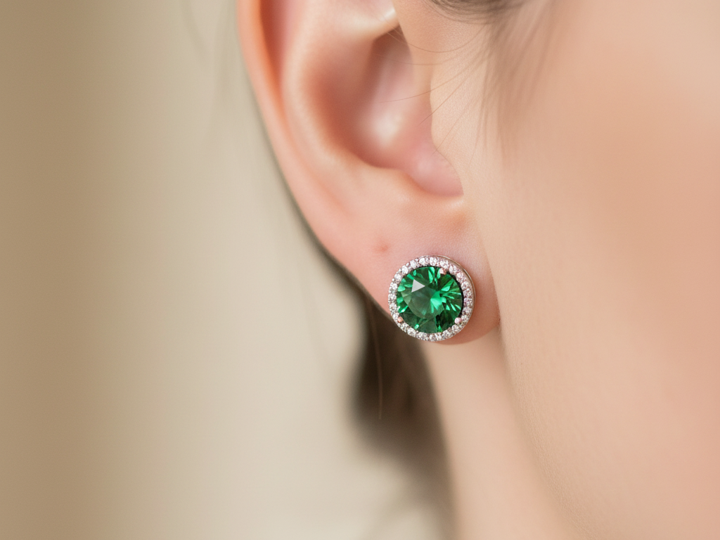 Emerald Cubic Zirconia Earring