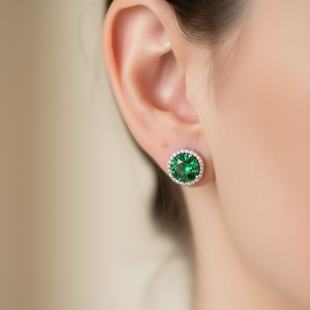 Emerald Cubic Zirconia Earring