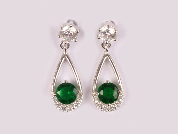 Emerald Cubic Zirconia EarrinG