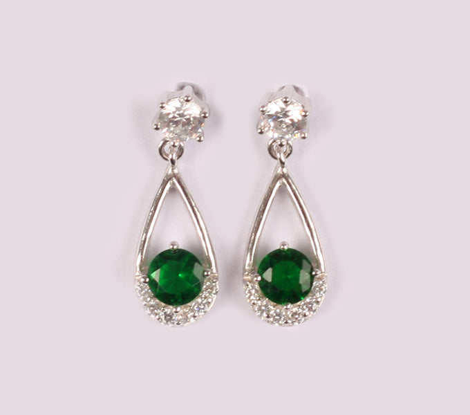 Emerald Cubic Zirconia EarrinG