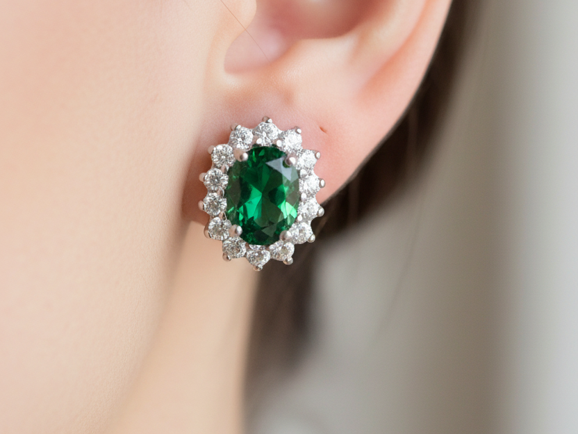 Emerald Cubic Zirconia Earring