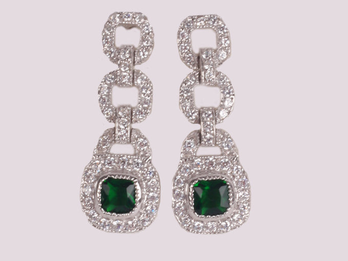Emerald Cubic Zirconia Earring