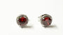 Garnet & White Cubic Zirconia Silver Earring
