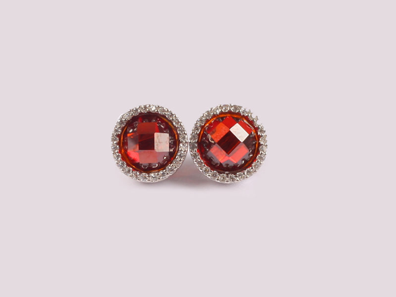 Garnet Cubic Zirconia Earring