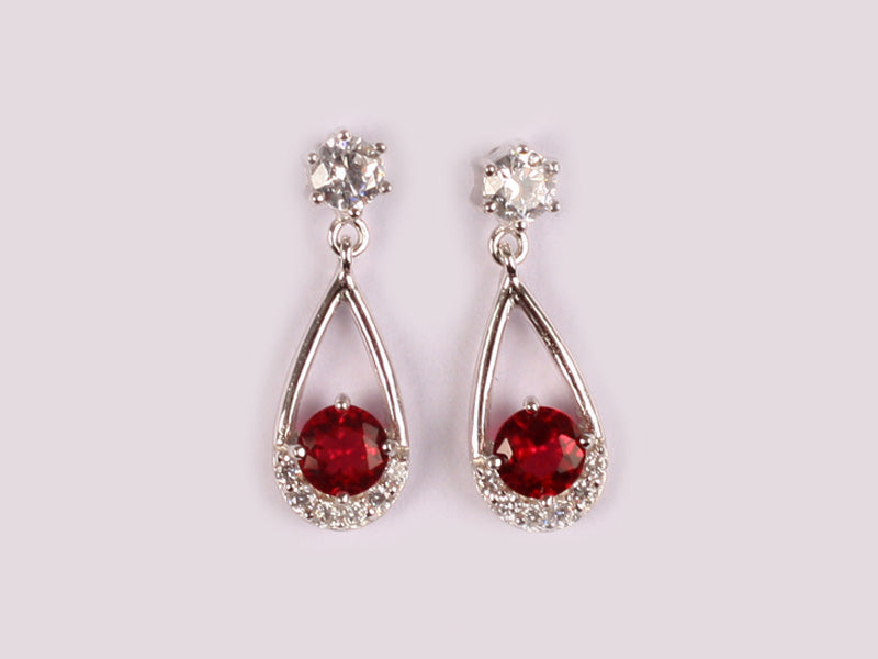 Garnet Cubic Zirconia Earring