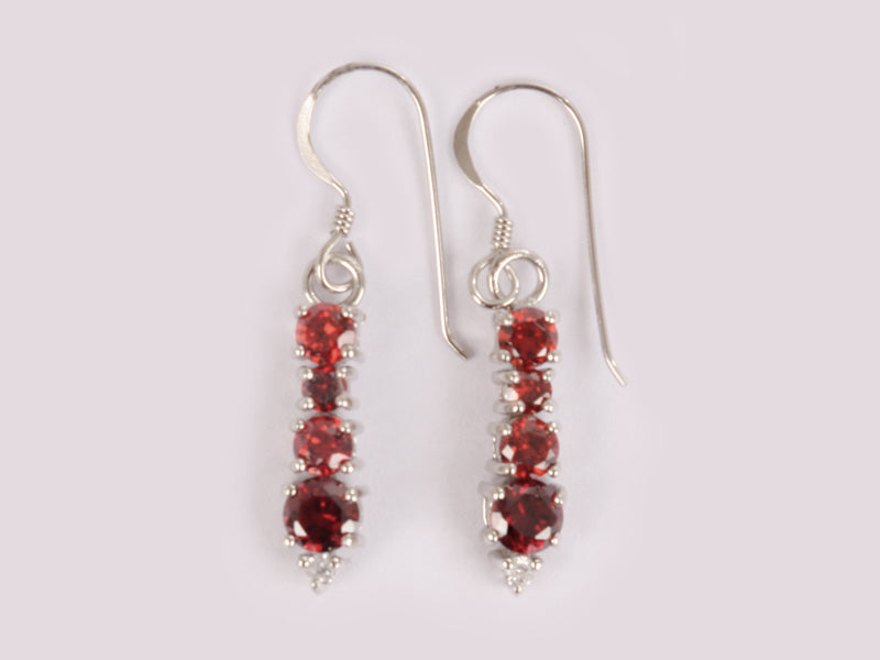 Garnet Cubic Zirconia Earring