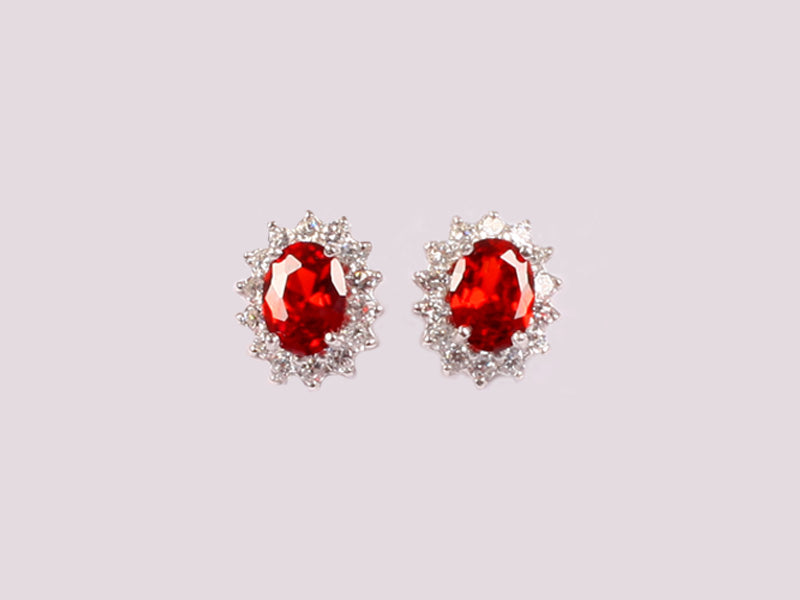 Garnet Cubic Zirconia Earring