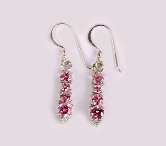 Pink Cubic Zirconia Earring
