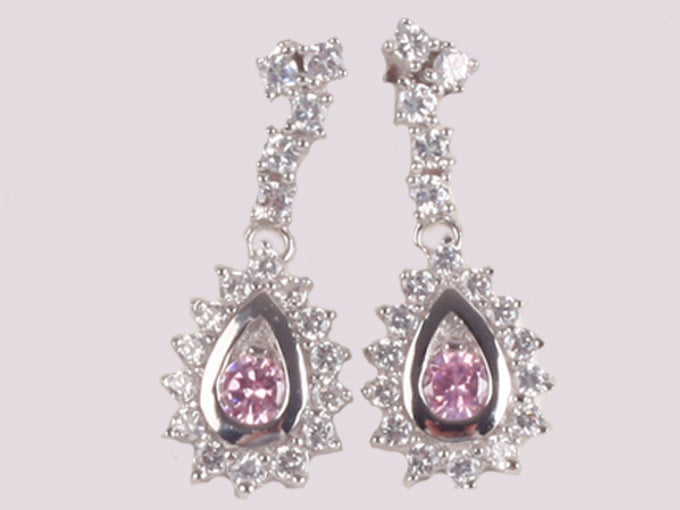 Pink Cubic Zirconia Earring